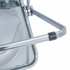 LeisureMod Lawrence Acrylic Folding Chair With Metal Frame In Clear 32 LeisureMod Lawrence Acrylic Folding Chair With Metal Frame In Clear -CYMAX Sales 2183720 10 L