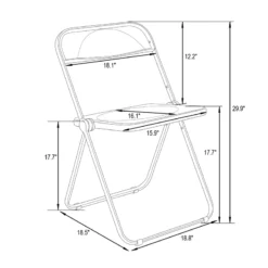 LeisureMod Lawrence Acrylic Folding Chair With Metal Frame In Clear 25 LeisureMod Lawrence Acrylic Folding Chair With Metal Frame In Clear -CYMAX Sales 2183720 3 L