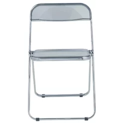LeisureMod Lawrence Acrylic Folding Chair With Metal Frame In Clear 26 LeisureMod Lawrence Acrylic Folding Chair With Metal Frame In Clear -CYMAX Sales 2183720 4 L