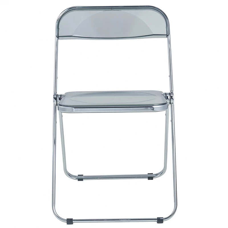 LeisureMod Lawrence Acrylic Folding Chair With Metal Frame In Clear 7 LeisureMod Lawrence Acrylic Folding Chair With Metal Frame In Clear - Image 5