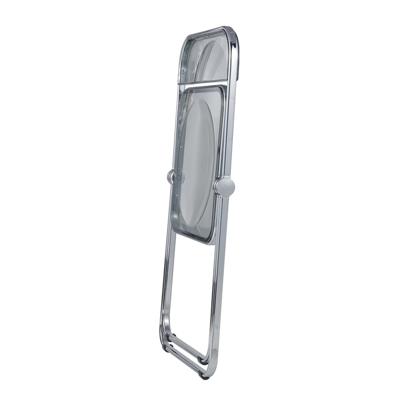 LeisureMod Lawrence Acrylic Folding Chair With Metal Frame In Clear 8 LeisureMod Lawrence Acrylic Folding Chair With Metal Frame In Clear - Image 6