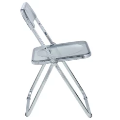 LeisureMod Lawrence Acrylic Folding Chair With Metal Frame In Clear 28 LeisureMod Lawrence Acrylic Folding Chair With Metal Frame In Clear -CYMAX Sales 2183720 6 L
