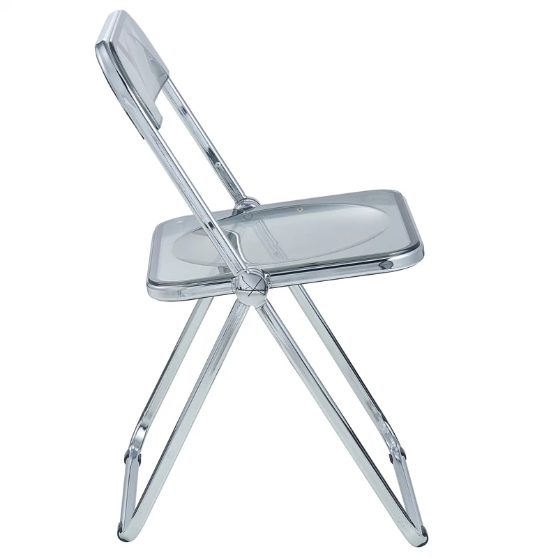 LeisureMod Lawrence Acrylic Folding Chair With Metal Frame In Clear 9 LeisureMod Lawrence Acrylic Folding Chair With Metal Frame In Clear - Image 7