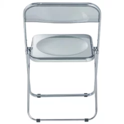 LeisureMod Lawrence Acrylic Folding Chair With Metal Frame In Clear 29 LeisureMod Lawrence Acrylic Folding Chair With Metal Frame In Clear -CYMAX Sales 2183720 7 L