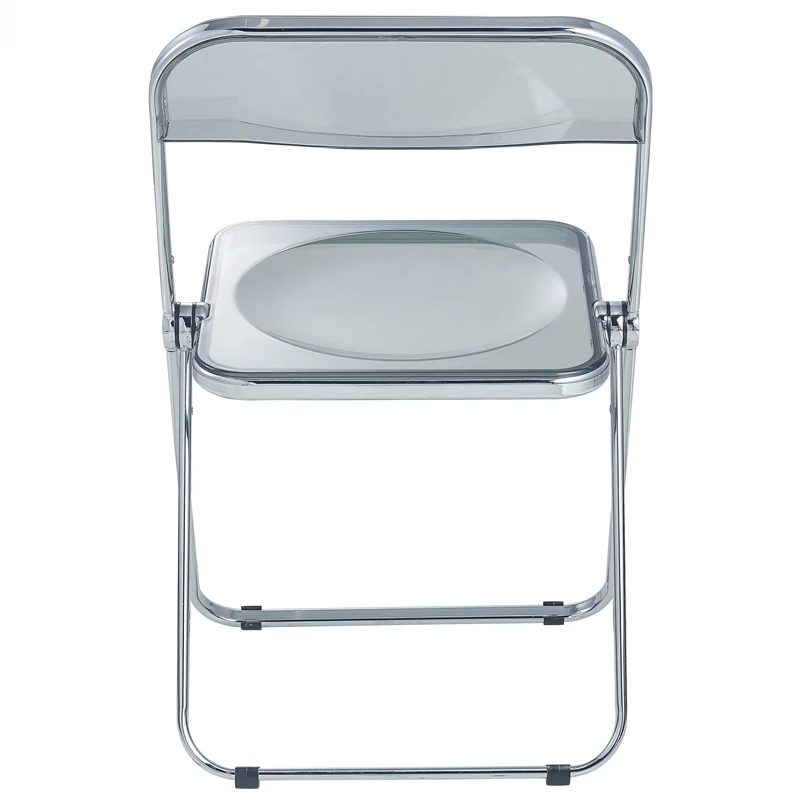 LeisureMod Lawrence Acrylic Folding Chair With Metal Frame In Clear 10 LeisureMod Lawrence Acrylic Folding Chair With Metal Frame In Clear - Image 8