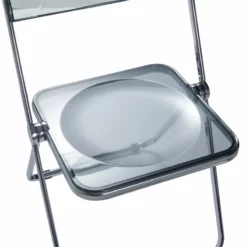 LeisureMod Lawrence Acrylic Folding Chair With Metal Frame In Clear 30 LeisureMod Lawrence Acrylic Folding Chair With Metal Frame In Clear -CYMAX Sales 2183720 8 L