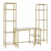 Crosley Furniture Aimee 3-piece Metal Desk And Etagere Set In Soft Gold -CYMAX Sales 2192544 L