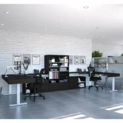 Bestar Viva 72" L-Shaped Standing Desk With Storage (Set Of 2) In Black -CYMAX Sales 2193863 2 L