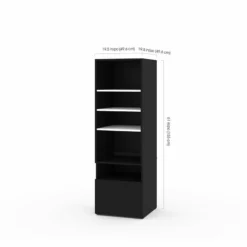 Bestar Viva 72" L-Shaped Standing Desk With Storage (Set Of 2) In Walnut Gray 28 Bestar Viva 72" L-Shaped Standing Desk With Storage (Set Of 2) In Walnut Gray -CYMAX Sales 2193863 6 L 1