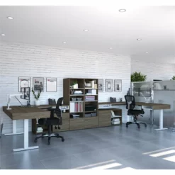 Bestar Viva 72" L-Shaped Standing Desk With Storage (Set Of 2) In Black -CYMAX Sales 2193864 2 L