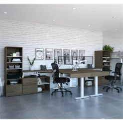 Bestar Viva 72" L-Shaped Standing Desk With Storage (Set Of 2) In Black -CYMAX Sales 2193864 3 L