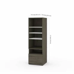 Bestar Viva 72" L-Shaped Standing Desk With Storage (Set Of 2) In Walnut Gray 38 Bestar Viva 72" L-Shaped Standing Desk With Storage (Set Of 2) In Walnut Gray -CYMAX Sales 2193864 6 L 1