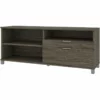 Bestar Pro-Linea 72" Credenza With 2 Drawers In Walnut Gray -CYMAX Sales 2193982 L