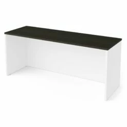 Bestar Pro-Concept Plus 72" Narrow Desk Shell In Deep Gray And Black