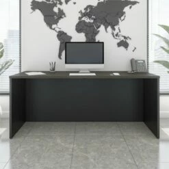 Bestar Pro-Concept Plus 72" Narrow Desk Shell In Deep Gray And Black -CYMAX Sales 2193996 1 L