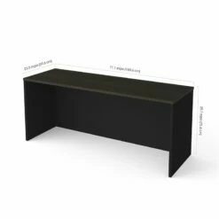 Bestar Pro-Concept Plus 72" Narrow Desk Shell In Deep Gray And Black -CYMAX Sales 2193996 2 L