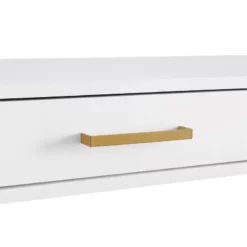 Modern Life White L Desk Charger Drawer With Gold Metal Legs -CYMAX Sales 2194198 8 L