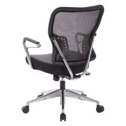 Air Grid Back And Padded Black Bonded Leather Seat With Padded Aluminum Arms -CYMAX Sales 2195126 3 L