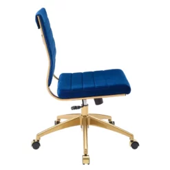Modway Jive 37" Armless Performance Velvet Office Chair In Navy 8 Modway Jive 37" Armless Performance Velvet Office Chair In Navy -CYMAX Sales 2199463 2 L