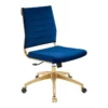 Modway Jive 37" Armless Performance Velvet Office Chair In Navy -CYMAX Sales 2199463 L