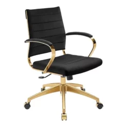 Modway Jive 37" Mid Back Performance Velvet Office Chair In Black