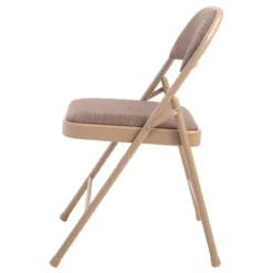 Commercialine 950 Series 29.25" Folding Chair In Star Trail Brown (Set Of 4) -CYMAX Sales 2201394 2 L