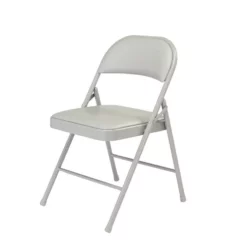 Commercialine 950 Series 29.25" Metal Folding Chair In Gray (Set Of 4) -CYMAX Sales 2201397 2 L