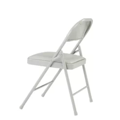 Commercialine 950 Series 29.25" Metal Folding Chair In Gray (Set Of 4) -CYMAX Sales 2201397 4 L