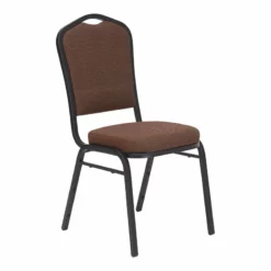 NPS 9300 Series 37" Metal Stack Chair In Natural Chocolate/Black Sandtex