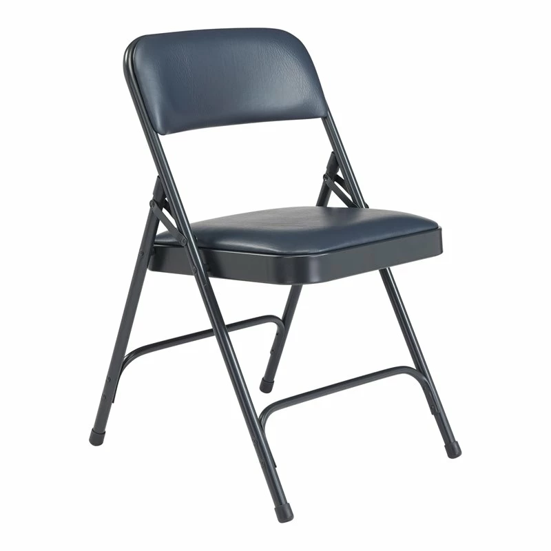 NPS 1200 Series 29.5" Vinyl Upholstered Folding Chair In Dark Blue (Set Of 4) 3 NPS 1200 Series 29.5" Vinyl Upholstered Folding Chair In Dark Blue (Set Of 4)