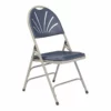 NPS 1100 Series 34.5" Deluxe Fan Metal Folding Chair In Dark Blue (Set Of 4)