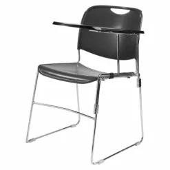 NPS Modern Wood Left Tablet Arm For 8500 Series Stack Chair In Black/Chrome -CYMAX Sales 2201692 3 L