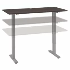 Cabot 60W Electric Height Adjustable Standing Desk In Gray - Engineered Wood