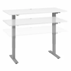 Cabot 60W Electric Height Adjustable Standing Desk In Gray - Engineered Wood -CYMAX Sales 2201790 L