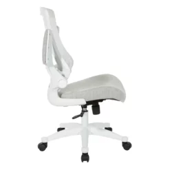 White Screen Back Manager's Chair In Linen Stone Gray Fabric -CYMAX Sales 2202612 3 L
