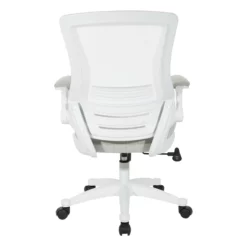 White Screen Back Manager's Chair In Linen Stone Gray Fabric -CYMAX Sales 2202612 4 L