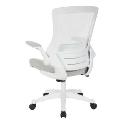 White Screen Back Manager's Chair In Linen Stone Gray Fabric -CYMAX Sales 2202612 5 L