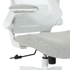 White Screen Back Manager's Chair In Linen Stone Gray Fabric -CYMAX Sales 2202612 6 L