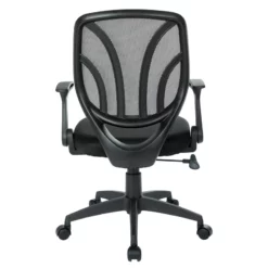 Screen Back Chair With Black Mesh Flip Arms And Silver Accents 15 Screen Back Chair With Black Mesh Flip Arms And Silver Accents -CYMAX Sales 2202630 5 L