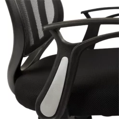Screen Back Chair With Black Mesh Flip Arms And Silver Accents 17 Screen Back Chair With Black Mesh Flip Arms And Silver Accents -CYMAX Sales 2202630 7 L