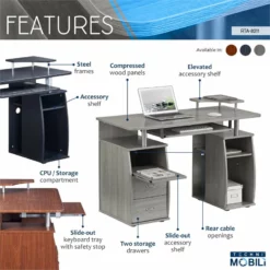 TECHNI MOBILI Atua Wood Computer Desk In Espresso -CYMAX Sales 220320 16 L