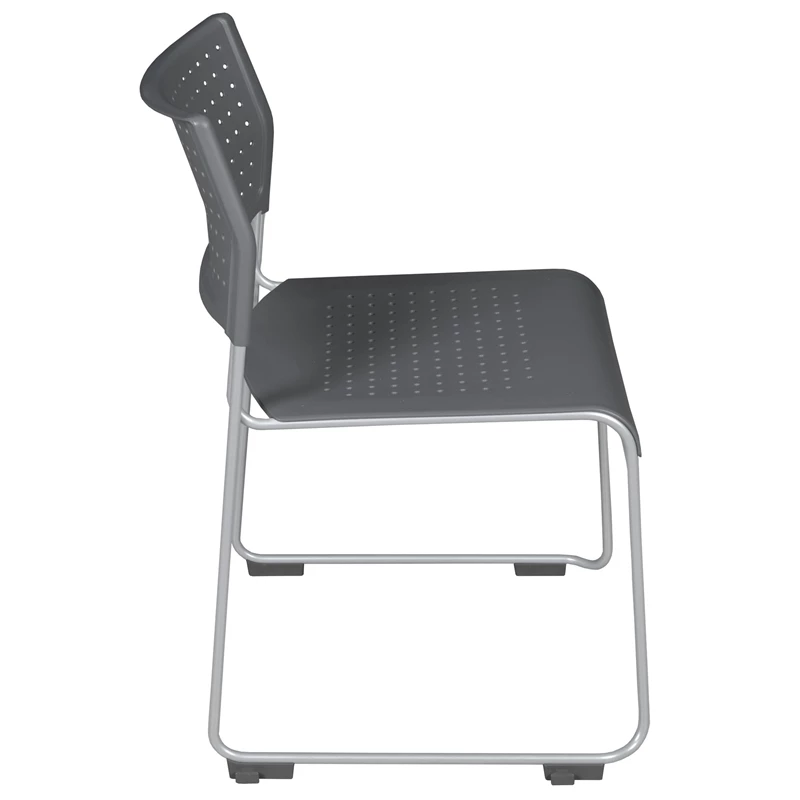 Eris Stack Chair (20 Pack)- Grey/ Chrome 13 Eris Stack Chair (20 Pack)- Grey/ Chrome - Image 11