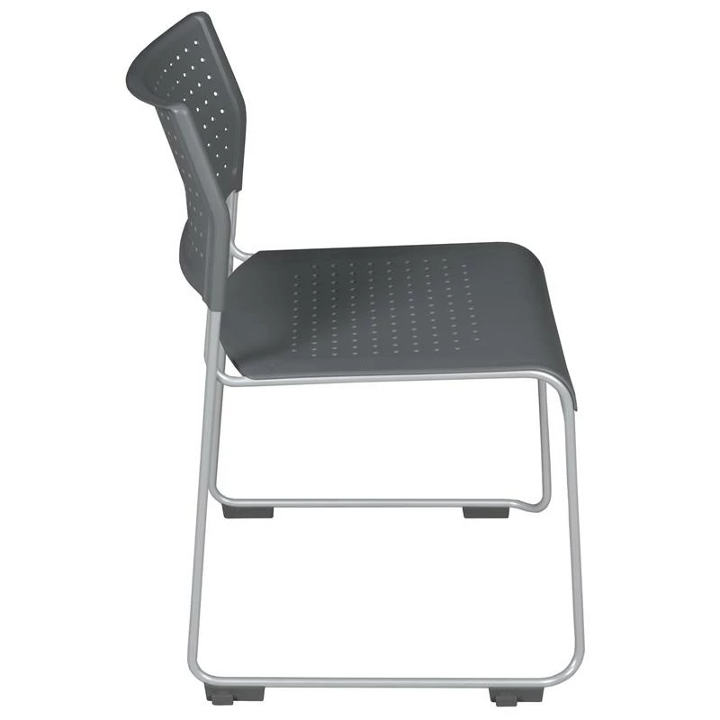 Eris Stack Chair (20 Pack)- Grey/ Chrome 5 Eris Stack Chair (20 Pack)- Grey/ Chrome - Image 3