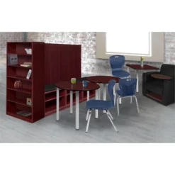 Andy 18" Stack Plastic Chair (8 Pack)- Navy Blue -CYMAX Sales 2203362 14 L