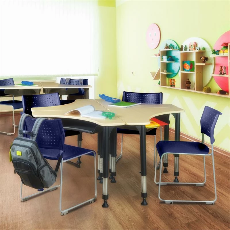 Eris Stack Plastic Chair (20 Pack)- Blue/ Chrome 5 Eris Stack Plastic Chair (20 Pack)- Blue/ Chrome - Image 3