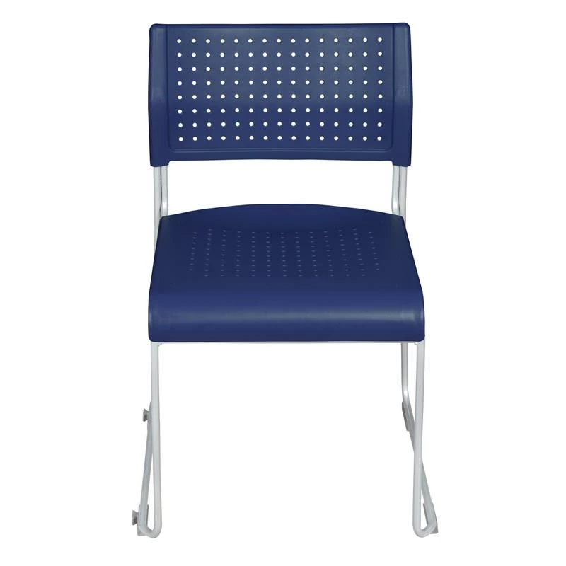 Eris Stack Plastic Chair (20 Pack)- Blue/ Chrome 7 Eris Stack Plastic Chair (20 Pack)- Blue/ Chrome - Image 5