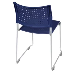 Eris Stack Plastic Chair (20 Pack)- Blue/ Chrome 31 Eris Stack Plastic Chair (20 Pack)- Blue/ Chrome -CYMAX Sales 2203365 9 L