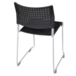Eris Stack Plastic Chair (8 Pack)- Black/ Chrome -CYMAX Sales 2203367 9 L
