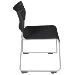 Eris Stack Plastic Chair (20 Pack)- Black/ Chrome -CYMAX Sales 2203368 20 L