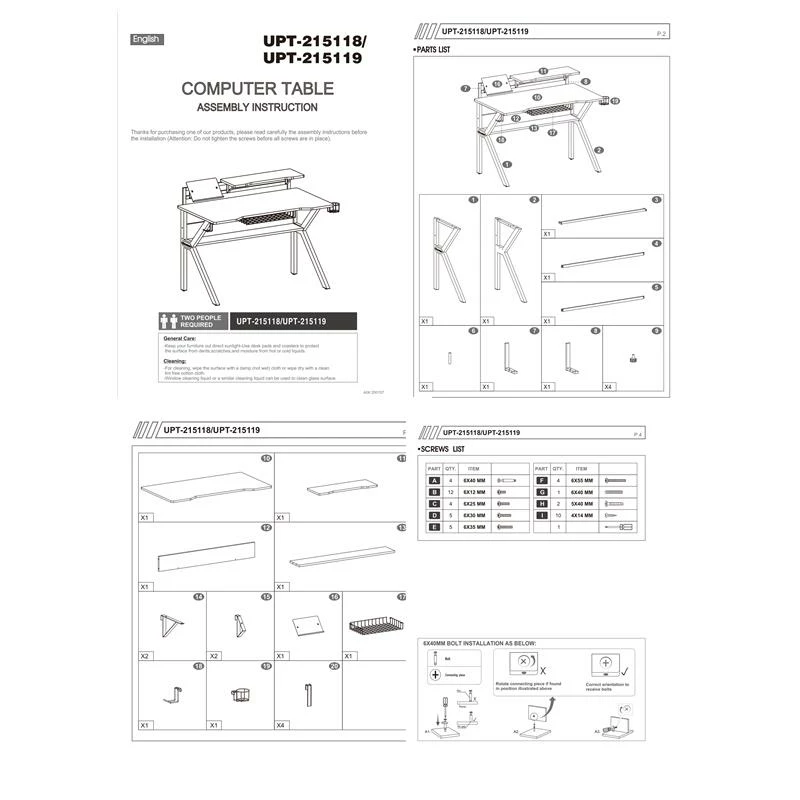 The Urban Port 27" Rectangular Modern Metal Gaming Desk With 2 Shelves In Black 11 The Urban Port 27" Rectangular Modern Metal Gaming Desk With 2 Shelves In Black - Image 9